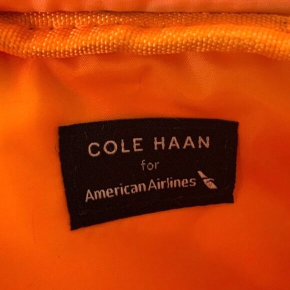 Cole Haan For American Airlines Gray & Orange Amenities Cosmetics Toiletry Bag - Picture 6 of 6